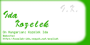 ida kozelek business card